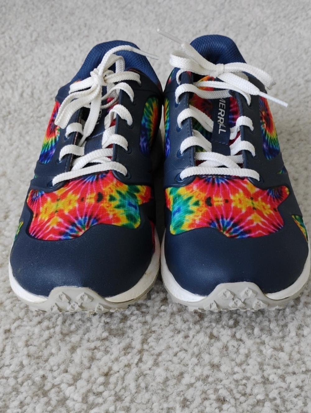 Merrell Kids Tie-Dye Multicolor & Navy Altalight Lace-Up Outdoor Hiking Shoes 5